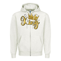 Oatmeal Heather king Zipper Hoodie - MaliasSmallBusiness