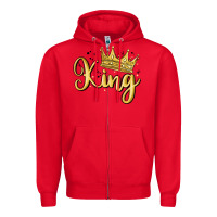 Red king Zipper Hoodie - MaliasSmallBusiness