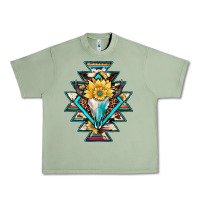 Oil Green cowhide leopard bull skull aztec Urban Heavy Tee - JahusDesignShop