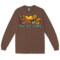 Chestnut peace love country cowhide cowboy hat Long Sleeve Tee - AdoDesignShop