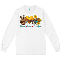 White peace love country cowhide cowboy hat Long Sleeve Tee - AdoDesignShop