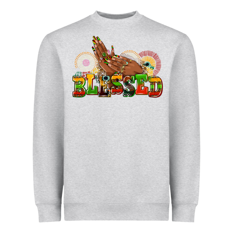 Blessed Afro Woman Hands Heavyweight Sweatshirt by AdoDesignShop | Teevron