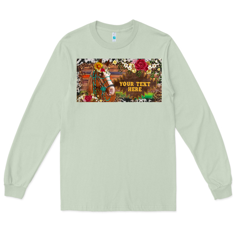 (preview)western Turquoise Gemstone Horse Cowhide Leopard Floral Backg Long Sleeve Tee by Artiststas | Teevron