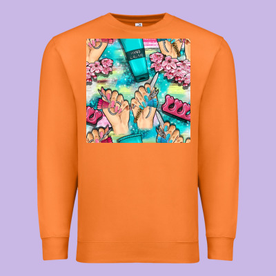 Hand Cream And Nail Tools With Serape And Glitter Seamless Pattern Bbs Premium Sweatshirt Designed By Bundleandbundleshop