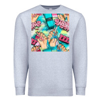 Heather Grey hand cream and nail tools with serape and glitter seamless pattern bbs Premium Sweatshirt - BundleAndBundleShop