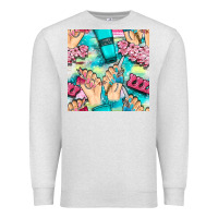 Oatmeal Heather hand cream and nail tools with serape and glitter seamless pattern bbs Premium Sweatshirt - BundleAndBundleShop