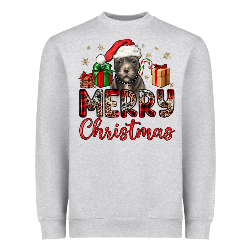 Merry Christmas Pitbull Heavyweight Sweatshirt by JahusDesignShop | Teevron