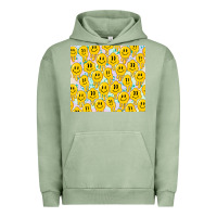 Pigment Oil Green retro smiley faces Urban Hoodie - TumblerDesignByShophia