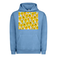 Pigment Pebble Blue retro smiley faces Urban Hoodie - TumblerDesignByShophia