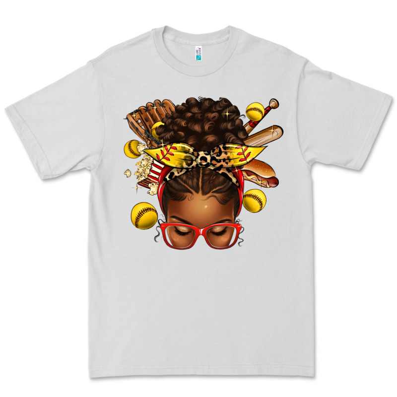 Softball Afro Messy Bun Premium Tee by texasbilliewilder | Teevron
