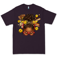 Plum softball afro messy bun Premium Tee - texasbilliewilder