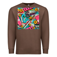 Chestnut nail art tools and hand cream with serape and turquoise glitter seamle Premium Sweatshirt - BundleAndBundleShop