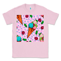 Bubblegum Pink ice cream seamless pattern Classic Tee - BundleAndBundleShop