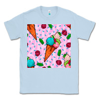 Dusty Blue ice cream seamless pattern Classic Tee - BundleAndBundleShop