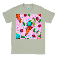 Matcha ice cream seamless pattern Classic Tee - BundleAndBundleShop