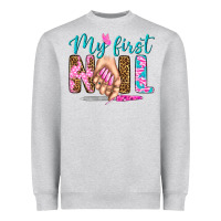 Heather Grey my first nail bbs Heavyweight Sweatshirt - BundleAndBundleShop