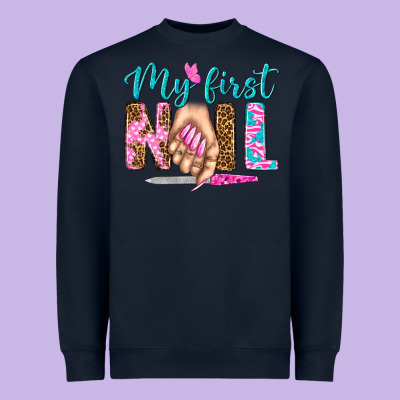 My First Nail Bbs Heavyweight Sweatshirt Designed By Bundleandbundleshop