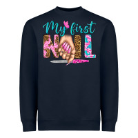 Navy my first nail bbs Heavyweight Sweatshirt - BundleAndBundleShop