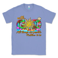 Colony Blue with god all things are possible summer Classic Tee - AdoDesignShop