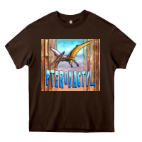 Chocolate Brown dinosaur pterodactyl Heavy Core Tee - Artiststas