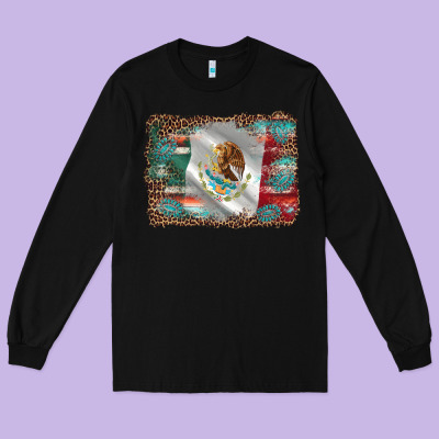 Mexico Gemstone Leopard Long Sleeve Tee Designed By Adodesignshop