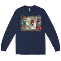 Navy mexico gemstone leopard Long Sleeve Tee - AdoDesignShop