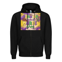 Black bead up bitches it's mardi gras Zipper Hoodie - MaliasSmallBusiness