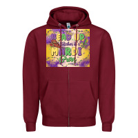 Burgundy bead up bitches it's mardi gras Zipper Hoodie - MaliasSmallBusiness