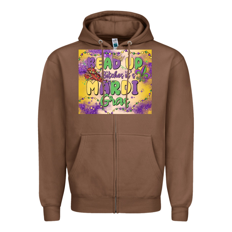 Bead Up Bitches It's Mardi Gras Zipper Hoodie by MaliasSmallBusiness | Teevron