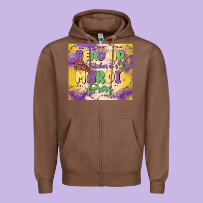 Bead Up Bitches It's Mardi Gras Zipper Hoodie Designed By Maliassmallbusiness