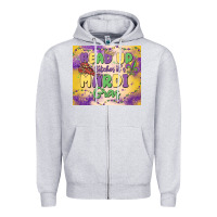Heather Grey bead up bitches it's mardi gras Zipper Hoodie - MaliasSmallBusiness