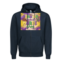 Navy bead up bitches it's mardi gras Zipper Hoodie - MaliasSmallBusiness