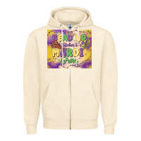 Sandshell bead up bitches it's mardi gras Zipper Hoodie - MaliasSmallBusiness