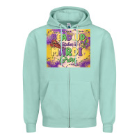 Seafoam bead up bitches it's mardi gras Zipper Hoodie - MaliasSmallBusiness