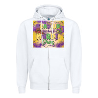 White bead up bitches it's mardi gras Zipper Hoodie - MaliasSmallBusiness
