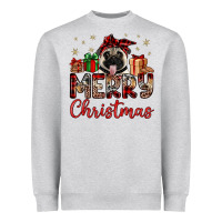 Merry Christmas Pug Heavyweight Sweatshirt | Teevron