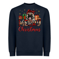 Navy merry christmas pug Heavyweight Sweatshirt - JahusDesignShop