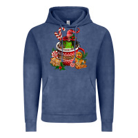 Vintage Denim christmas coffee afro gnome Vintage Hoodie - FaDigitalArtStudio