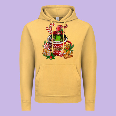 Christmas Coffee Afro Gnome Vintage Hoodie Designed By Fadigitalartstudio