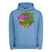 Pigment Pebble Blue Love Mardi Gras Y'all Urban Hoodie - HowdyJamesFarm