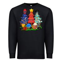 Black Christmas With Ice Hockey Trees Premium Sweatshirt - BundleAndBundleShop