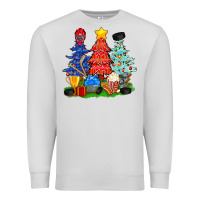 Dove Grey Christmas With Ice Hockey Trees Premium Sweatshirt - BundleAndBundleShop