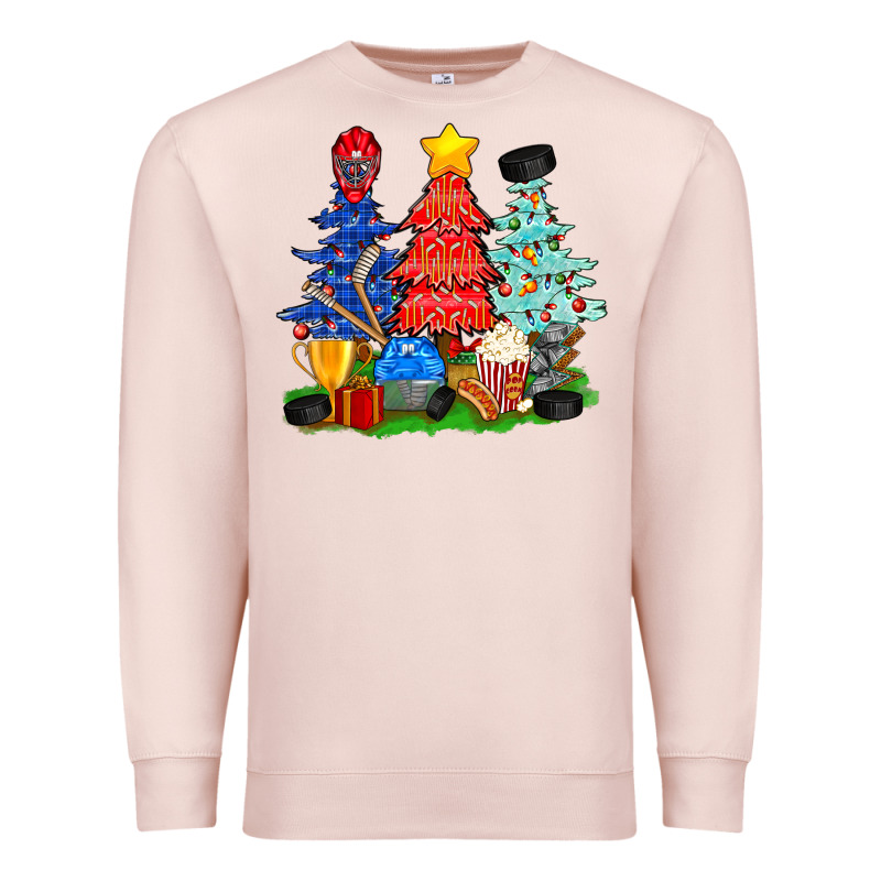 Christmas With Ice Hockey Trees Premium Sweatshirt by BundleAndBundleShop | Teevron