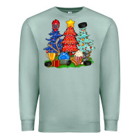 Seafoam Christmas With Ice Hockey Trees Premium Sweatshirt - BundleAndBundleShop