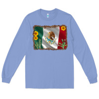 Colony Blue mexico flag sunflower cactus Long Sleeve Tee - AdoDesignShop