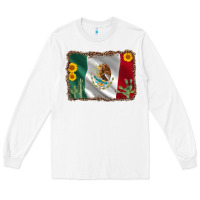 White mexico flag sunflower cactus Long Sleeve Tee - AdoDesignShop
