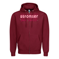 Burgundy stronger than cancer Zipper Hoodie - MaliasSmallBusiness