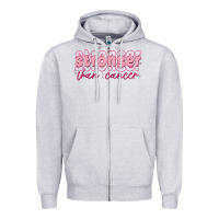 Heather Grey stronger than cancer Zipper Hoodie - MaliasSmallBusiness