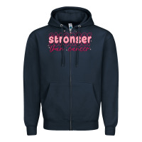 Navy stronger than cancer Zipper Hoodie - MaliasSmallBusiness