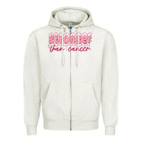 Oatmeal Heather stronger than cancer Zipper Hoodie - MaliasSmallBusiness